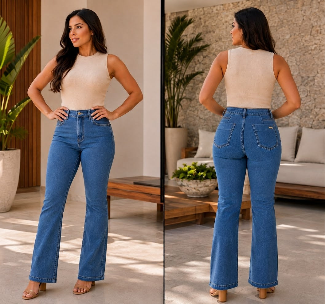 Calça Boot Cut Jeans Claro